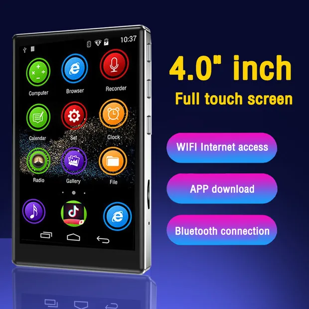 

Wifi Mp4 Player Bluetooth Mp3 Player Hifi Sound Music Walkman Fm/recorder/browser/support Max 128gb/portable