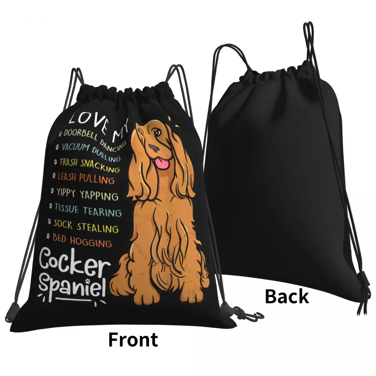 Сумка на шнурке с надписью I Love My Cocker Spaniel