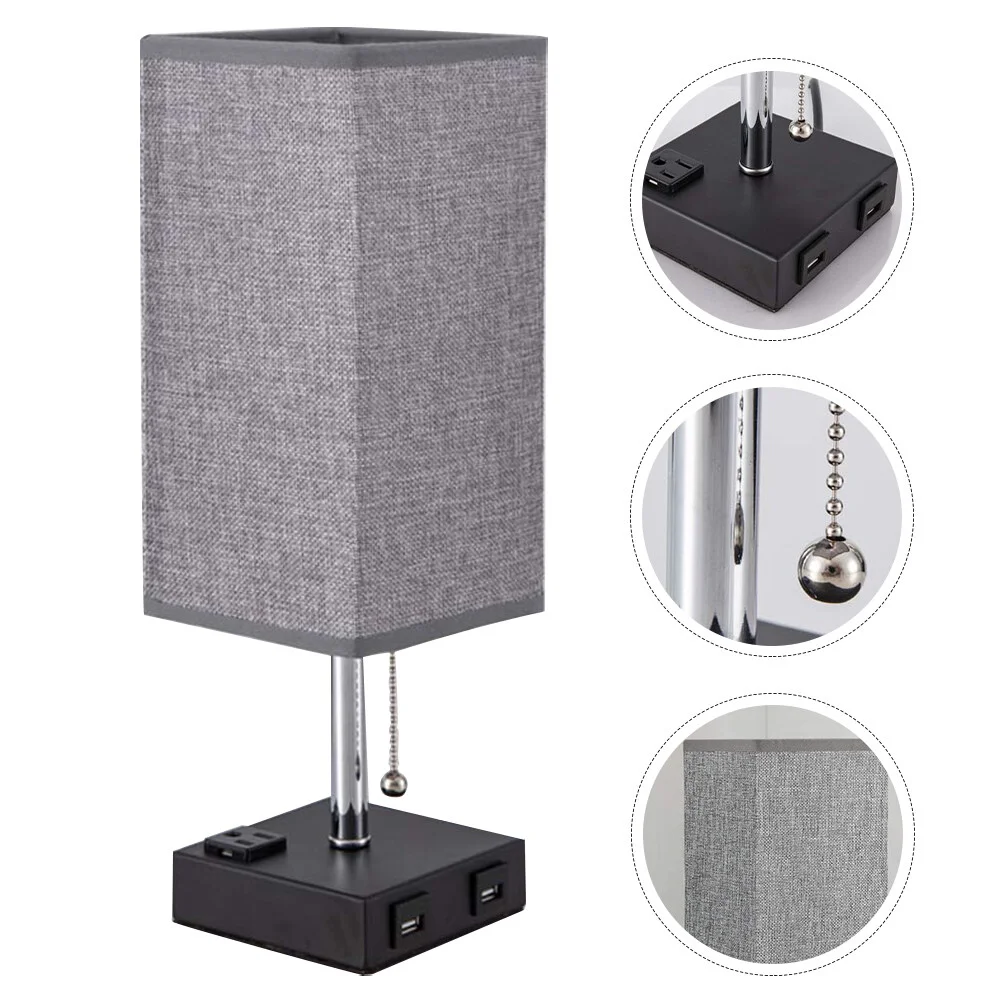 

Fabric Shade Desktop Decor Desk Decor Top Desk Lampshade Tablescape Home Dual USB Ports Desktop