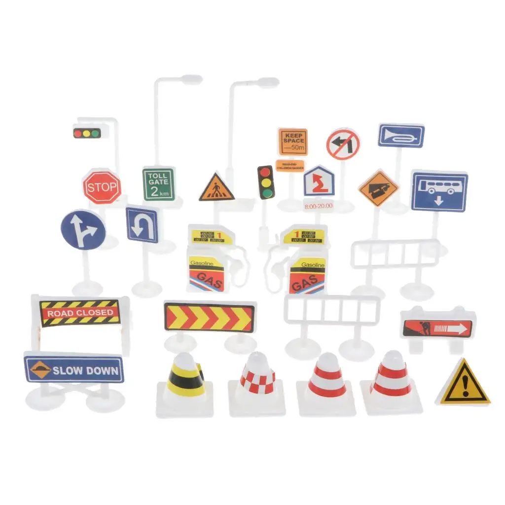 

2X Set Of Different Colorful Traffic Signs Kids Indoor Outdoor Learn Toy