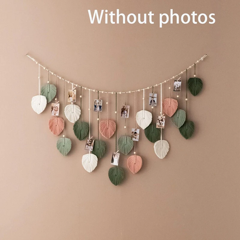 Макраме Настенный декор 29 5X47 3 дюйма шикарная Фотографическая гирлянда с