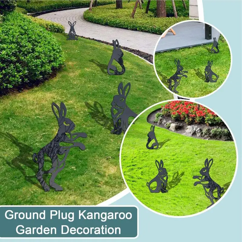 

Metal Easter Bunny Yard Stakes Rabbit Silhouette Garden Art Easter Decorations Waterproof Garden Stake Yard Sign