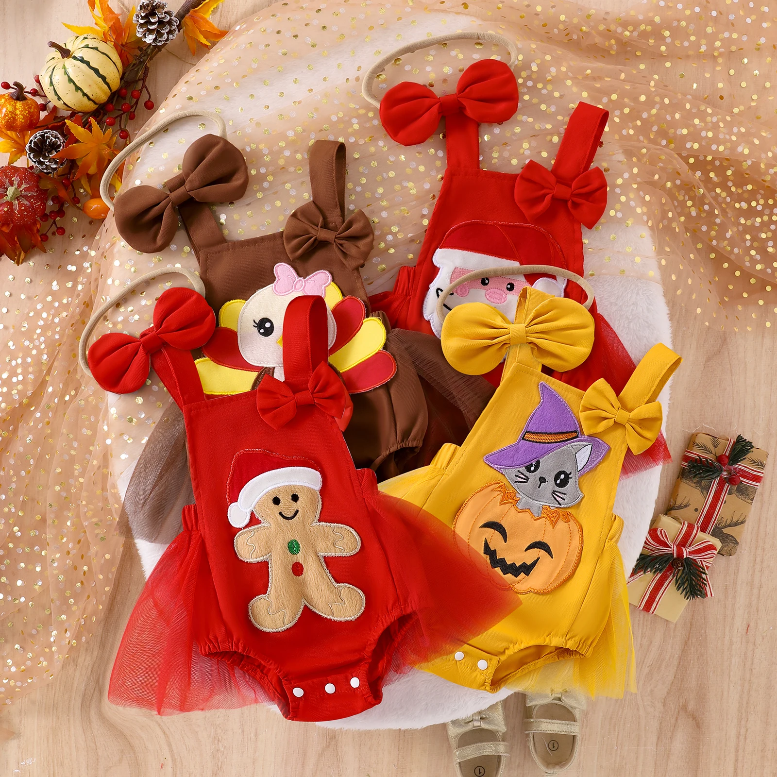 Детский комбинезон без рукавов с повязкой на голову