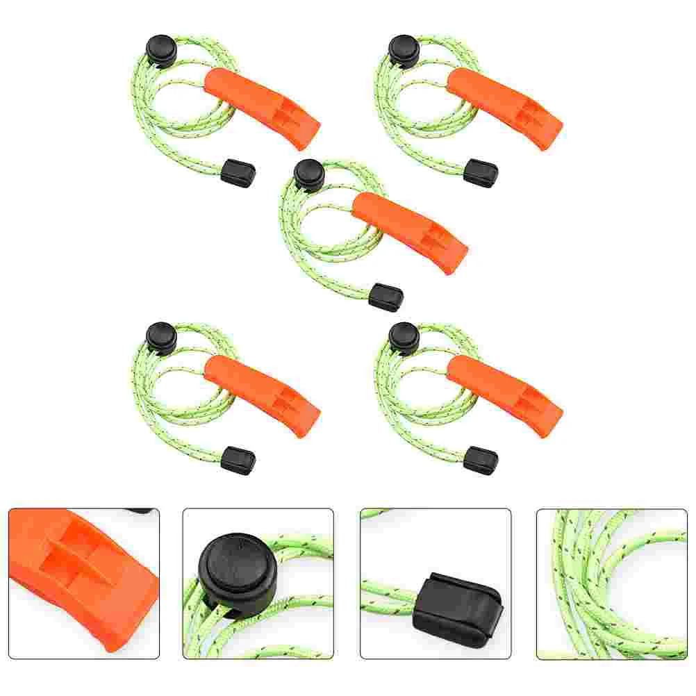 

5pcs Whistles High Frequency Whistle Compass Whistle Pleastic Emergency Whistle Safety Whistle for Hiking