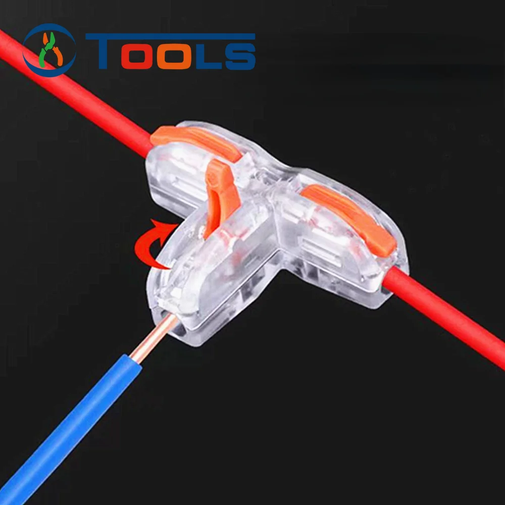

Universal Compact T-Type Push-in Fast Wire Connector Distribution Terminal Block Led light electrical Home splitter Connectors