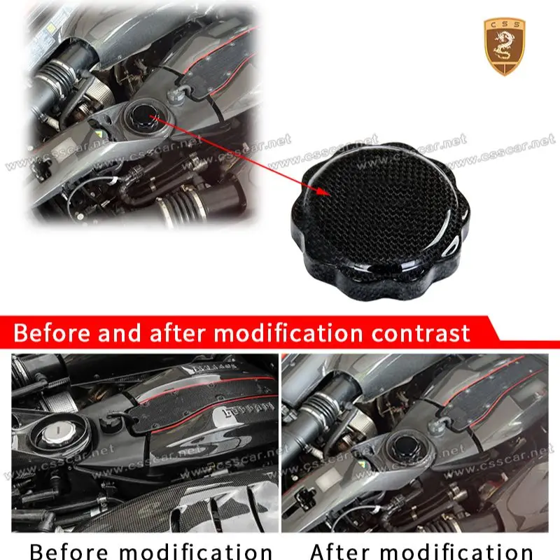 

Черная крышка масляного бака из сухого углеродного волокна CSSYL, крышка масляного фильтра двигателя автомобиля для Ferrari 488 GTB SPIDER, оригинальные автомобильные запасные части