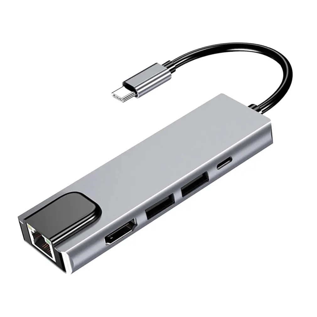 

Док-станция с адаптером USB Type-C и 4K HDMI-совместимым PD RJ45 Ethernet Lan-зарядкой для MacBook USB Type-C Hub