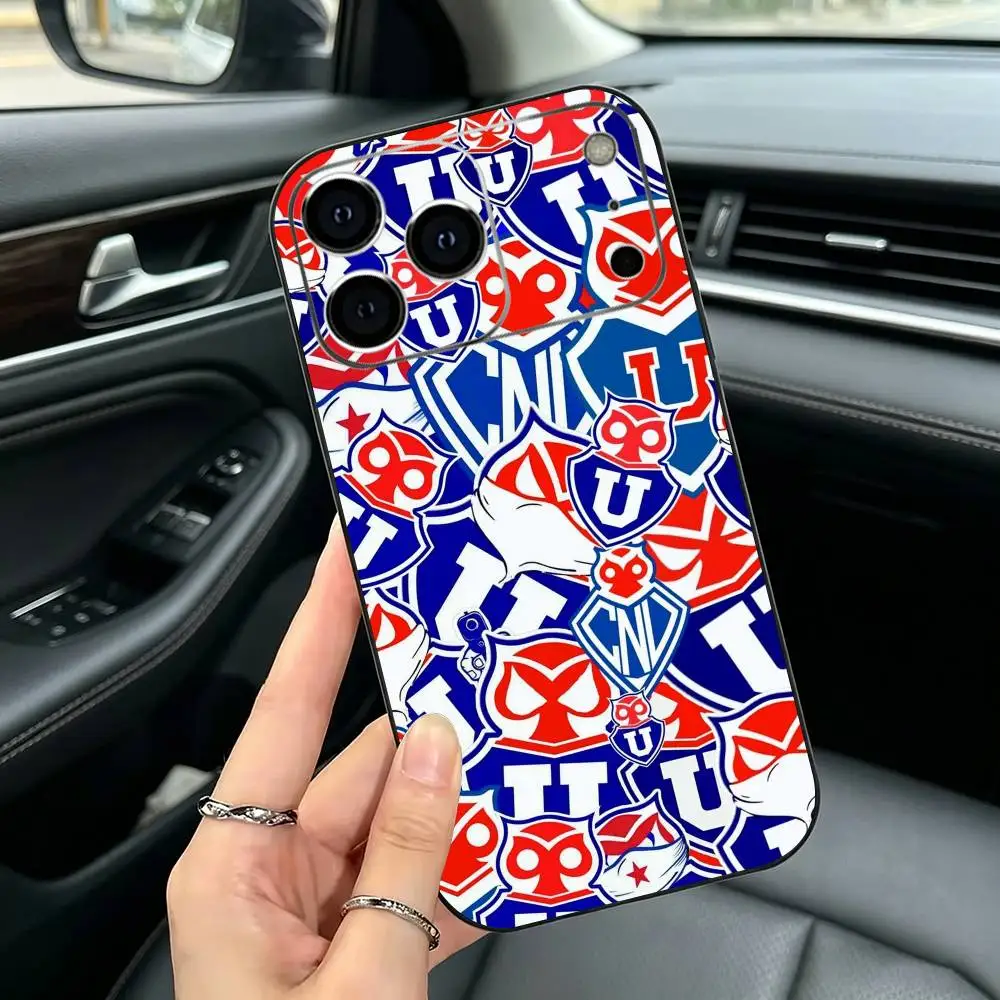 Фото Чехол для телефона C-Club U-Universidad de Chile для iPhone 11 12 13 14 15 16 17Pro, MAX, мягкий черный противоударный чехол №4