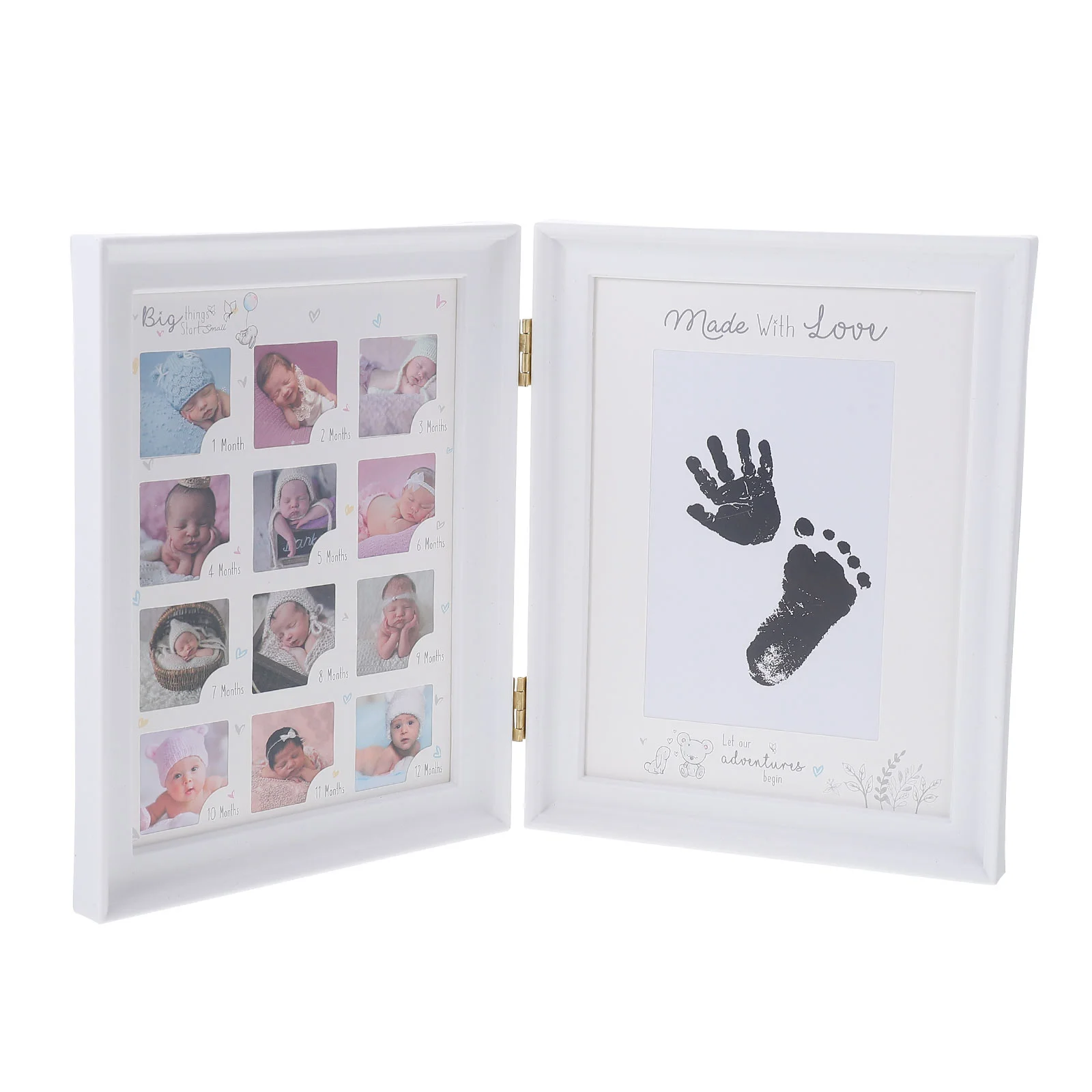 

Набор для фотографирования новорожденных, настольный держатель для фотографий, с чернилами, с белым орнаментом, мой первый год