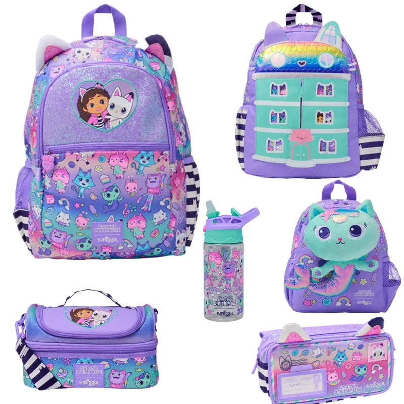 Фото Новый оригинальный австралийский школьный рюкзак Smiggle для девочек, рюкзак на плечо Gabby, сумка для еды, сумки для моделирования, 14-дюймовые новые подарки Semester №1