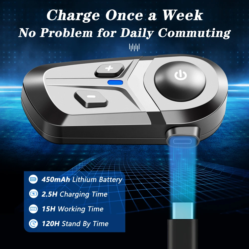 Bluetooth-гарнитура для мотоциклетного шлема L1 с шумоподавлением