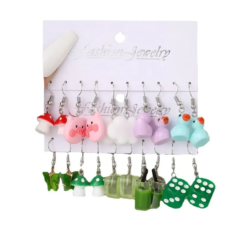 Очаровательные висячие серьги в форме животных набор из 20 штук для женщин модный