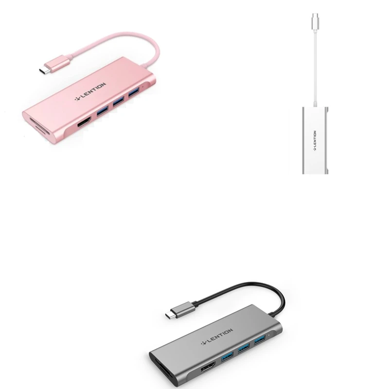 

LENTION USB C to Multi USB 3.0 HUB HDMI-Compatible Adapter Dock for Pro13 USB-C Splitter Port Card Reader