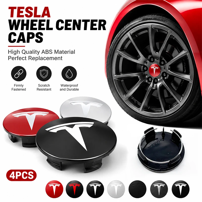 Фото Наклейки на колесные диски Tesla (Model 3, Y, S, X) с логотипом, 4 шт., 56 мм, высококачественные, персонализированные, аксессуары для авто №1