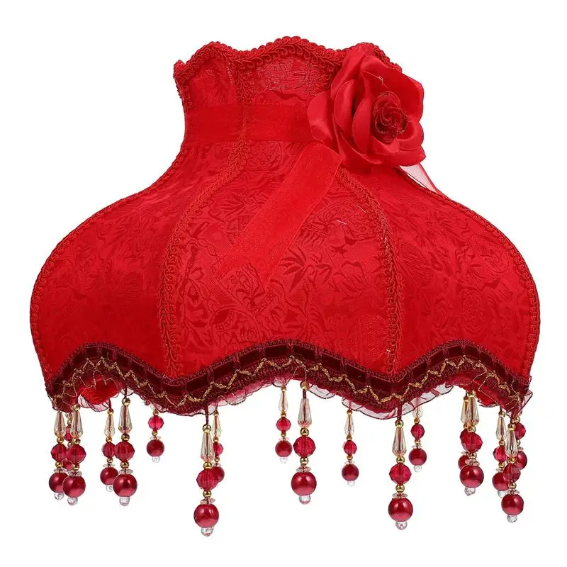 

1Pc European Vintage High-end Cloth Art Bead Lace Lampshade for Light Decor