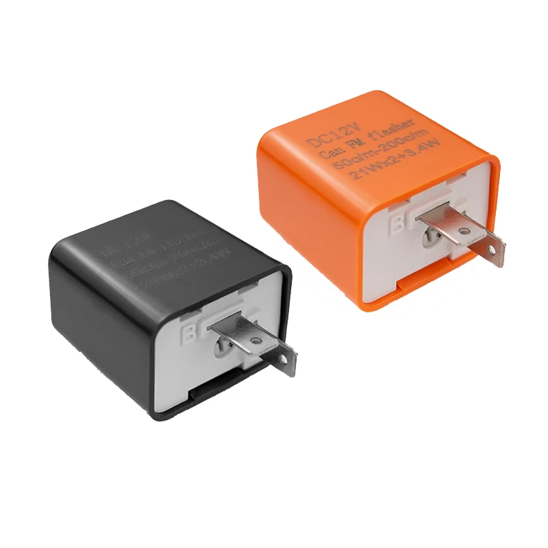 

2-контактное светодиодное реле мигалки с регулируемой частотой, квадратное мигающее светодиодное освещение для мотоцикла, указатель поворота, мигающий индикатор, 12 В, вспышка