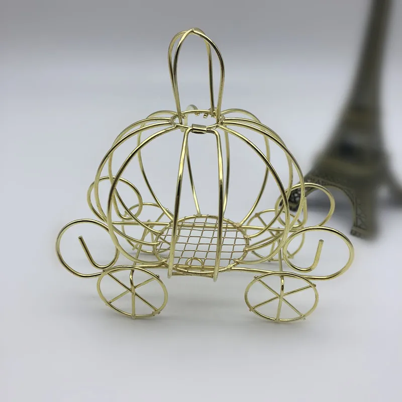 

10pcs/20pcs Creative Pumpkin Carriage Gold Iron Candy Box Cakes Packaging Supplies Wedding Gifts for Guests