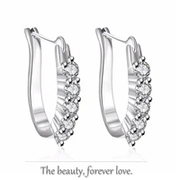 five zircon classic 925 sterling silver earrings exotic jewelry for lady women girls fashion party wedding christmas gifts