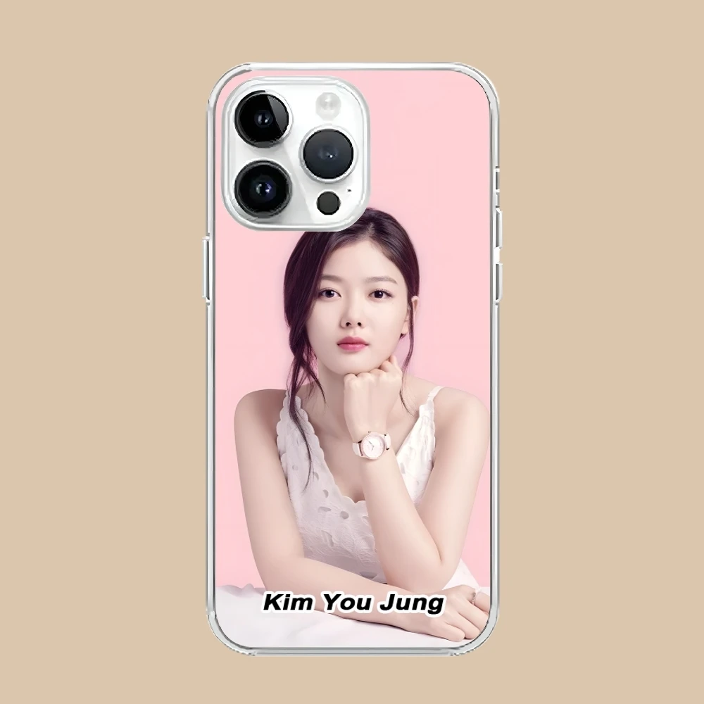 KPOP Kim You Jung Mobile Cell Phone Case for iPhone 16 15 14 13 12 11 X XR XS 8 Pro Max Plus Mini Clear Transparent Cover Shell
