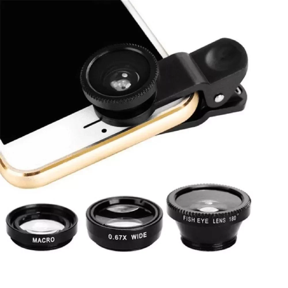 

lens Fisheye 0.67x Wide Angle Zoom lens fish eye 6x macro lenses Camera Kits with Clip lens on the phone for smartphone