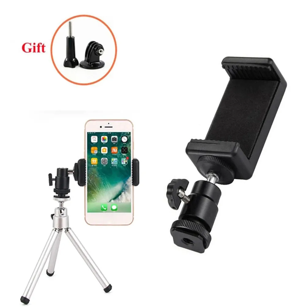 

1/4 Screw Rotary Mount Stand Mini Tripod Ball Head for Nikon DSLR DV Cameras Accessories Moblie Phone Clip for IPhone 14 Pro Max
