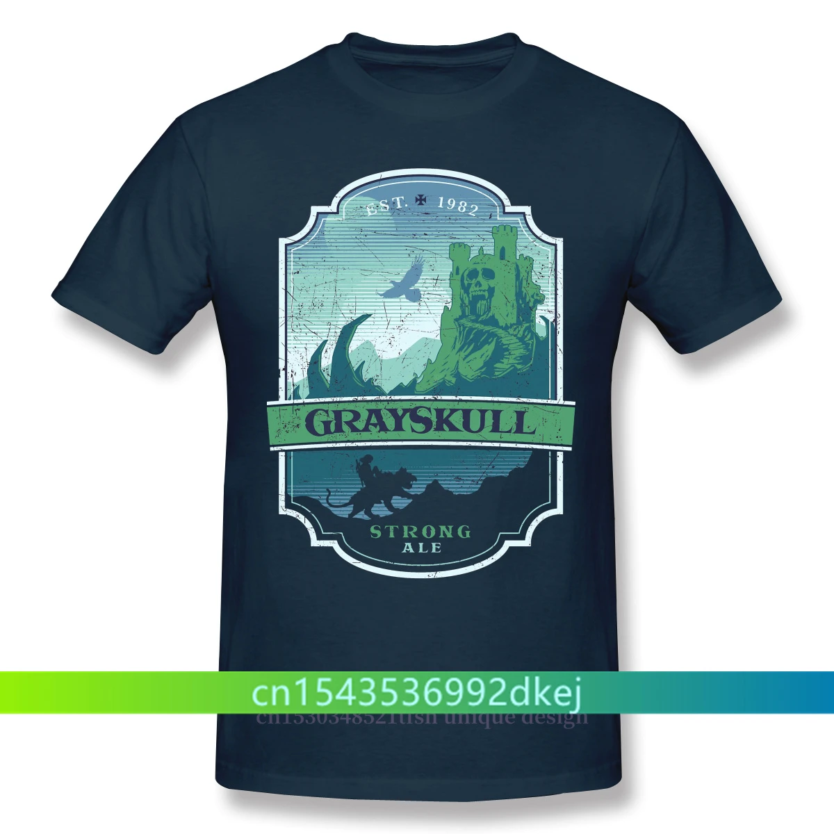 

Men Classic Anime He-Man and the Masters of the Universe Black Grayskull Strong Ale TShirt Pure Cotton Tees Harajuku Shirt