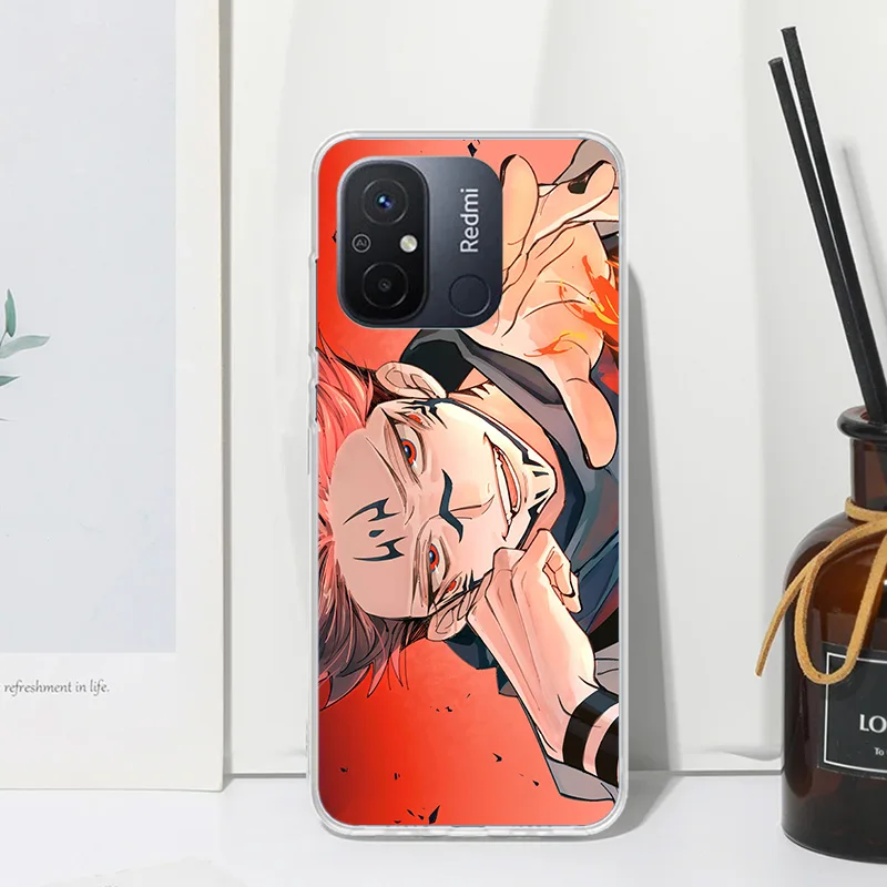 Японский чехол для телефона аниме Jujusu-Kaisen Xiaomi Redmi 12C 12 10C 10A 10 9C 9A 9T 9 8A 8 7A 7 6A 6 Pro K70 K40 K20