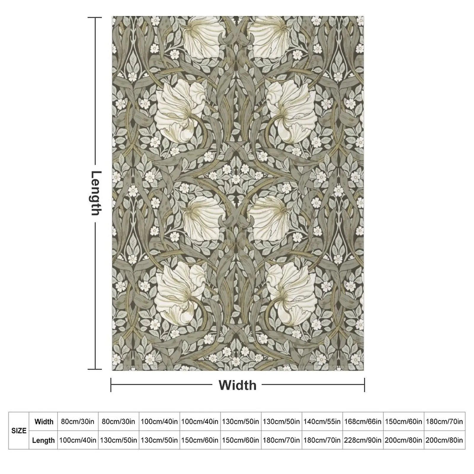 Пимпернель Уильям Моррис в шалфей и кремовом одеяле движущиеся одинарные