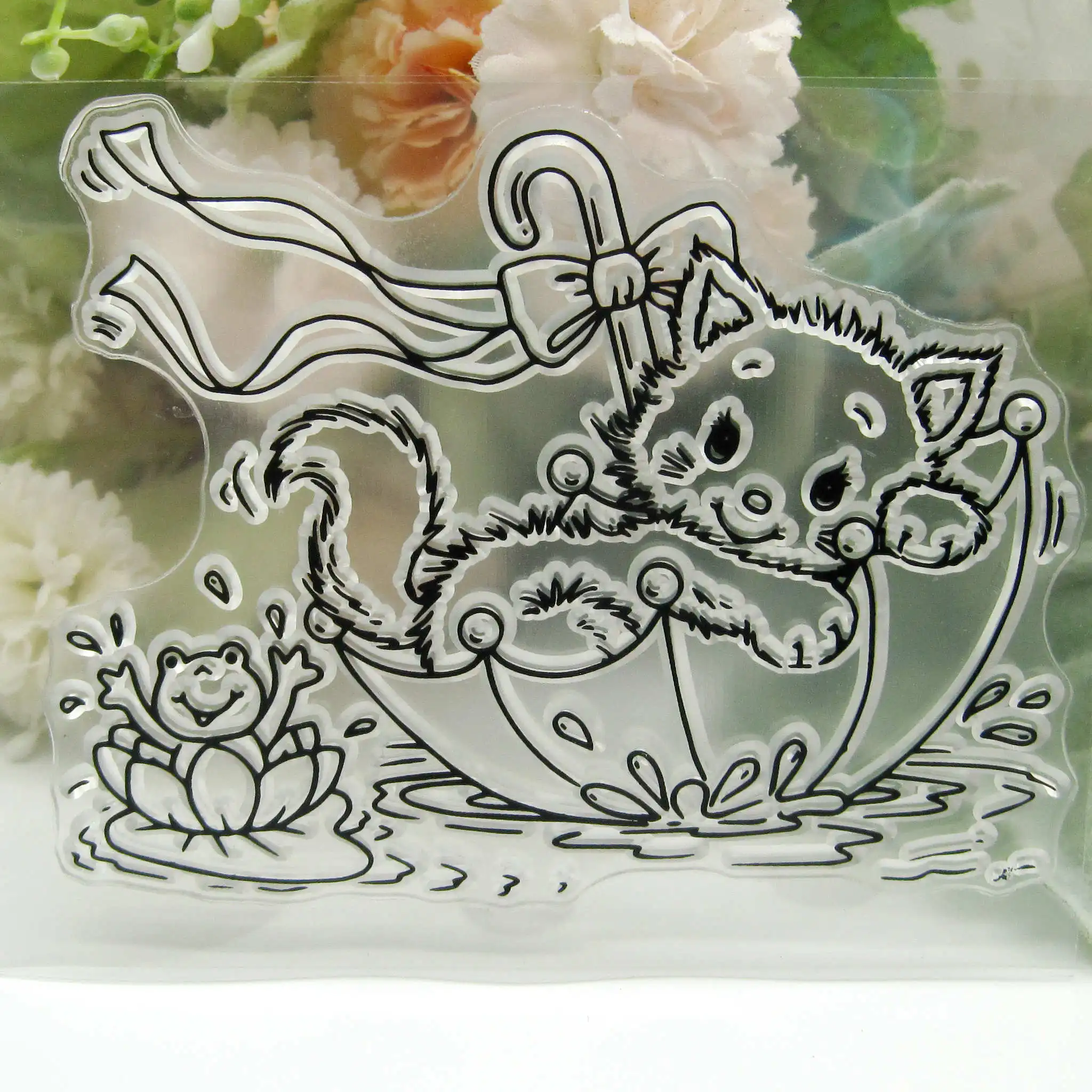 Прозрачный силиконовый фотоальбом с рисунком животных