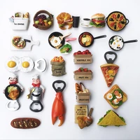 creative 3d delicious food opener fridge magnets hand painted decorative magnetic refrigerator stickers