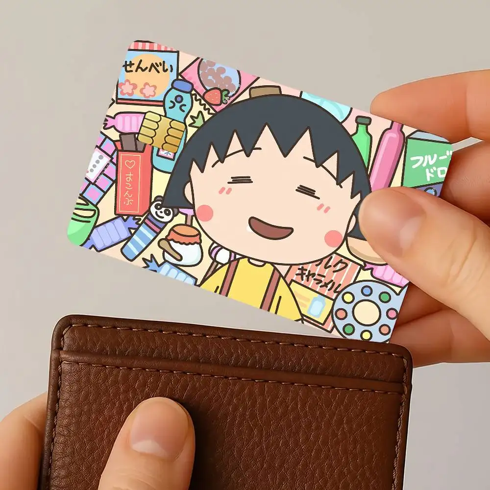 Фото Наклейки-скины для кредитных карт с персонажами C-Chibi M-Maruko C-Chan-S, декоративные защитные наклейки для банковских карт, 4 шт., защита от царапин, водонепроницаемые. №3