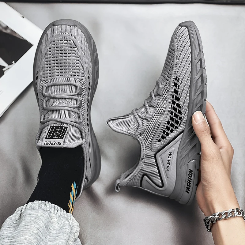 Men Running Shoes Breathable Outdoor Sports Shoes Lightweight Sneakers for Men Comfortable Athletic Training Full Knit Footwear