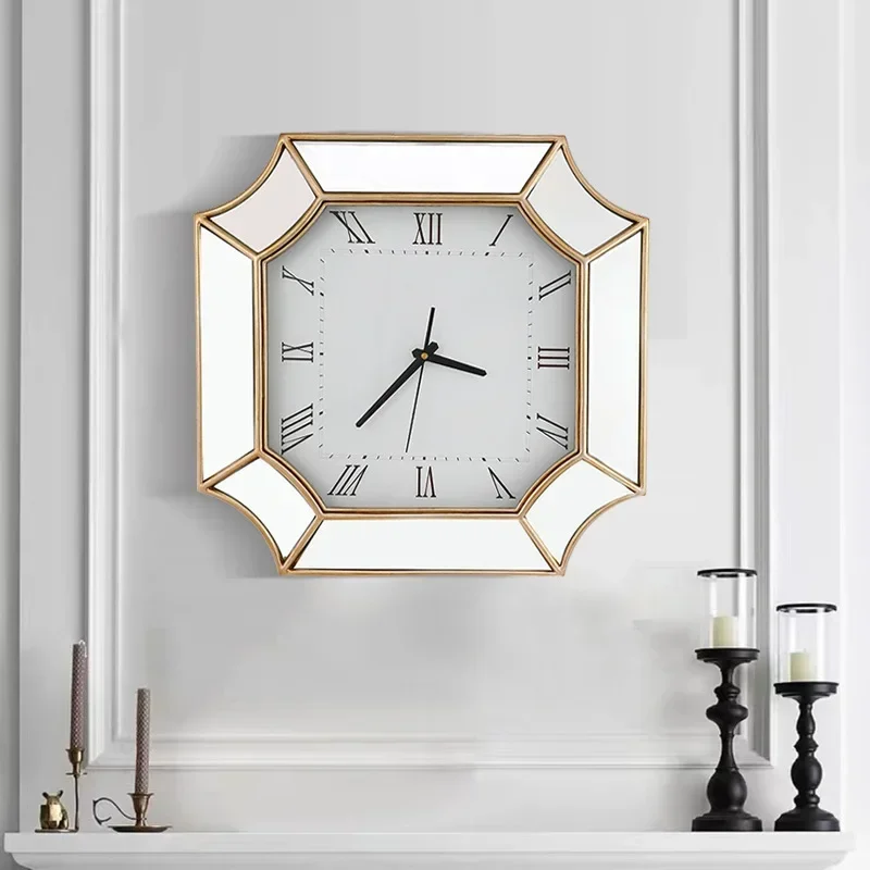 

Modern creative clock living room porch wall hanging decoration electronic clock fashion simple glass mirror wall clock