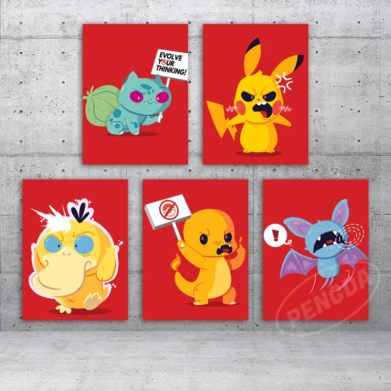 

Sword Shield Pokemon Canvas Painting Wall Art Gengar Poster Fantasy Animation Modular Pictures Hd Prints Boy Home Decor Artwork