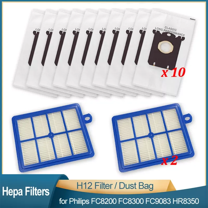

H12 Hepa Filter Dust Bags for Philips FC8200 FC8300 FC9083 HR8350 for Electrolux Replacement Vacuum Cleaner Accessories