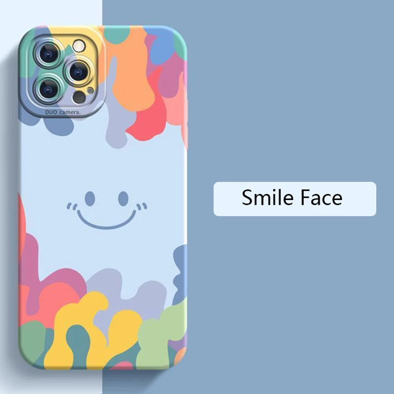 

Luxury Ice Cream Smile Face Case For iPhone 14 13 12 11 Pro Max Mini X XS XR 7 8 Plus SE 2020 Shockproof Soft Tpu Silicone Cover