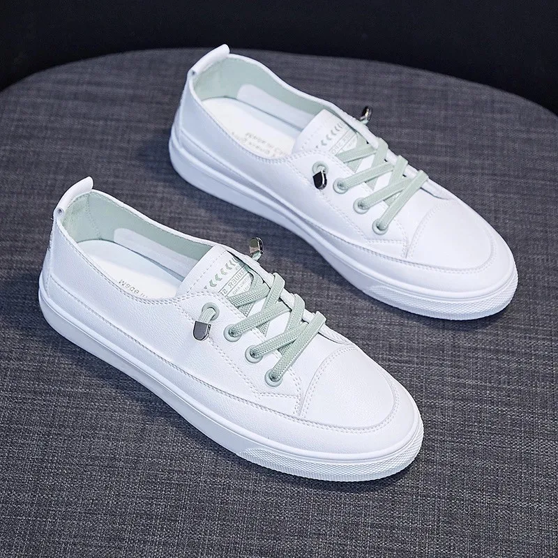 

HOT Women Sneakers 2022 Fashion Breathble Vulcanized Shoes Women Pu leather Platform Shoes Women Lace up Casual Shoes White