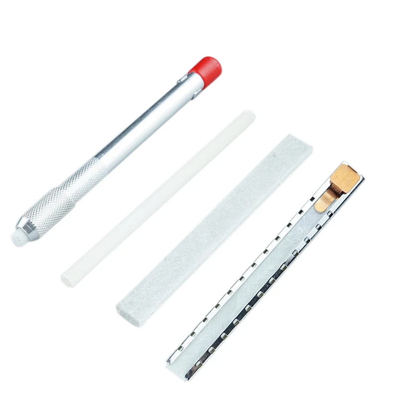 

Stainless Steel Talcum Slate Pencil And Refill Set DIY Not Faded Drawing & Marking Tools Talcum Slate Marker Pens Pencil