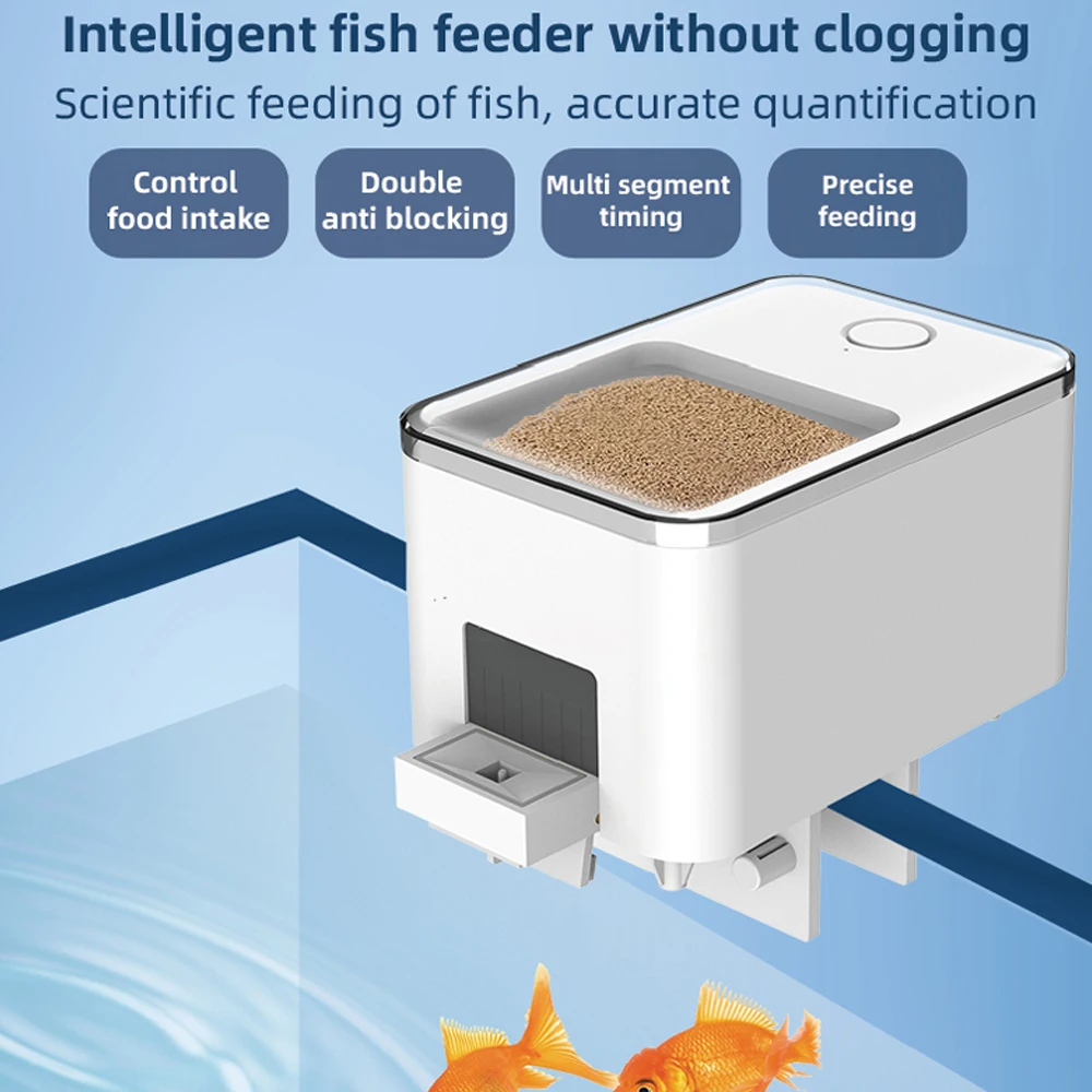 

100ML WiFi Intelligent Timing Automatic Feeder Aquarium Goldfish Feeder Large Capacity Fish Feeder Mobilephone APP Control Tools