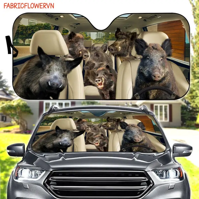 

Boar Car Sunshade, Boar Car Decoration, Boar Windshield, Boar Lovers Gift, Animal Car Sunshade, Gift For Mom, Gift For Dad