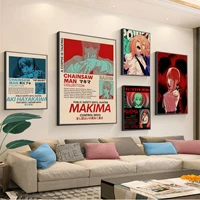 anime chainsaw man anime posters for living room bar decoration wall decor