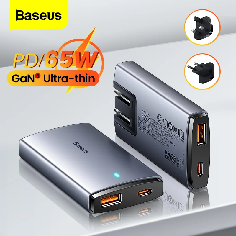 

Baseus 65W GaN 5 Pro USB C Charger PD 3.0 Fast Charge 4.0 Type C Mobile Phone Charger for iPhone 14 13 MacBook Portable Charger