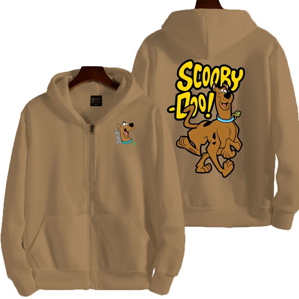 Scooby-Doo Men Cartoon printing Hoodie Spring Autumn Women Oversized Sweatshirt With Zipper New Couple street fashion Coat