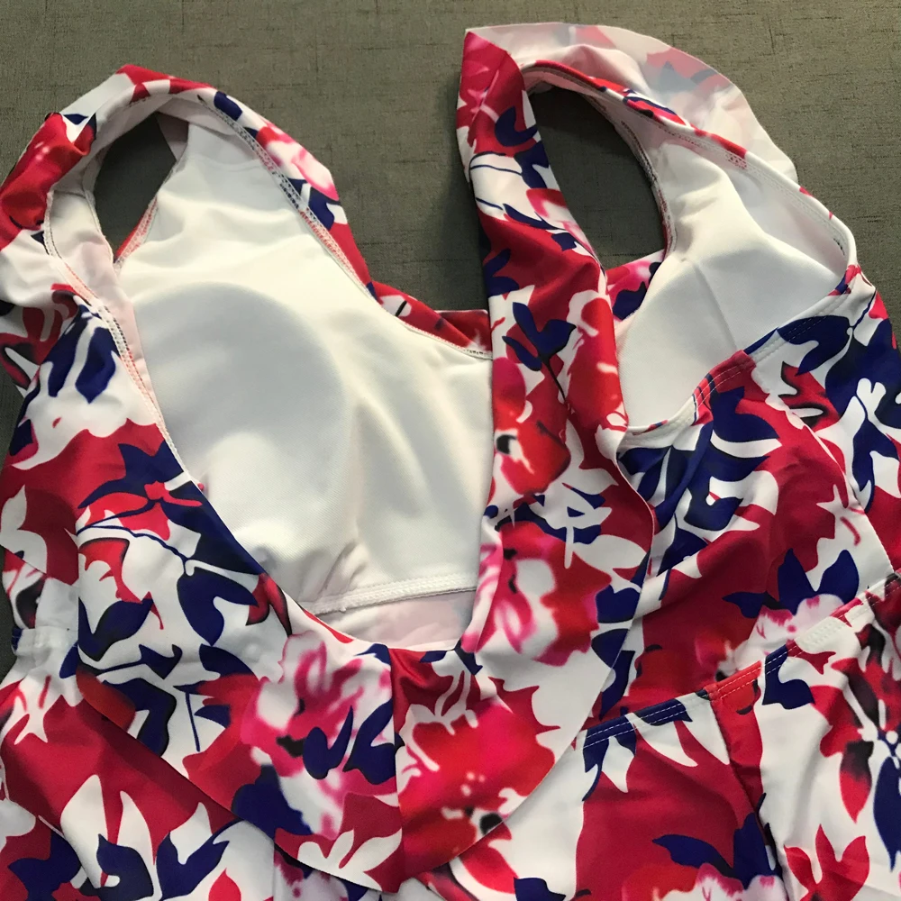 Женский раздельный купальник танкини большого размера пляжная одежда XXXL Badpak 35