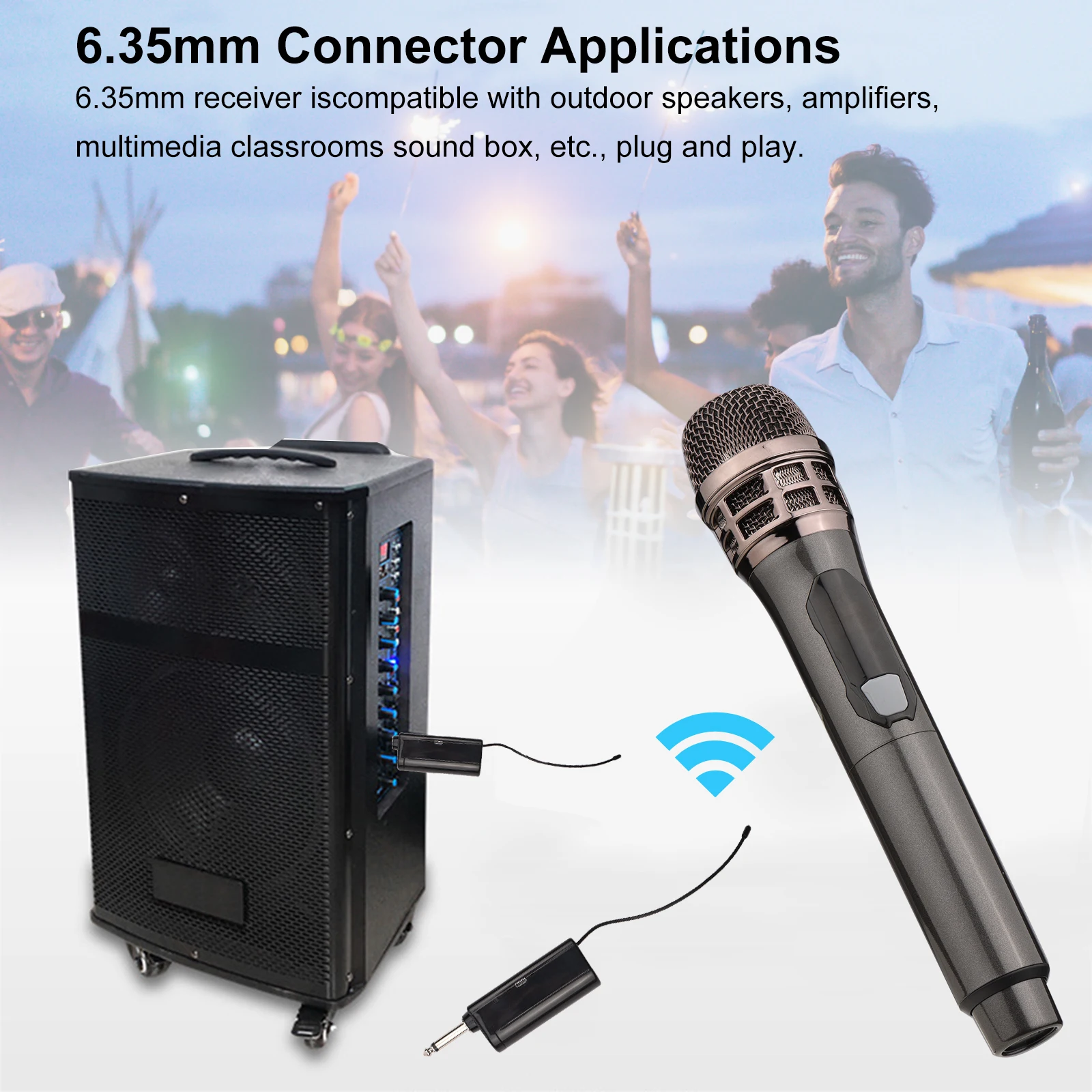 Беспроводной ручной микрофон приемник 6 35 мм с защитой от помех для уличных