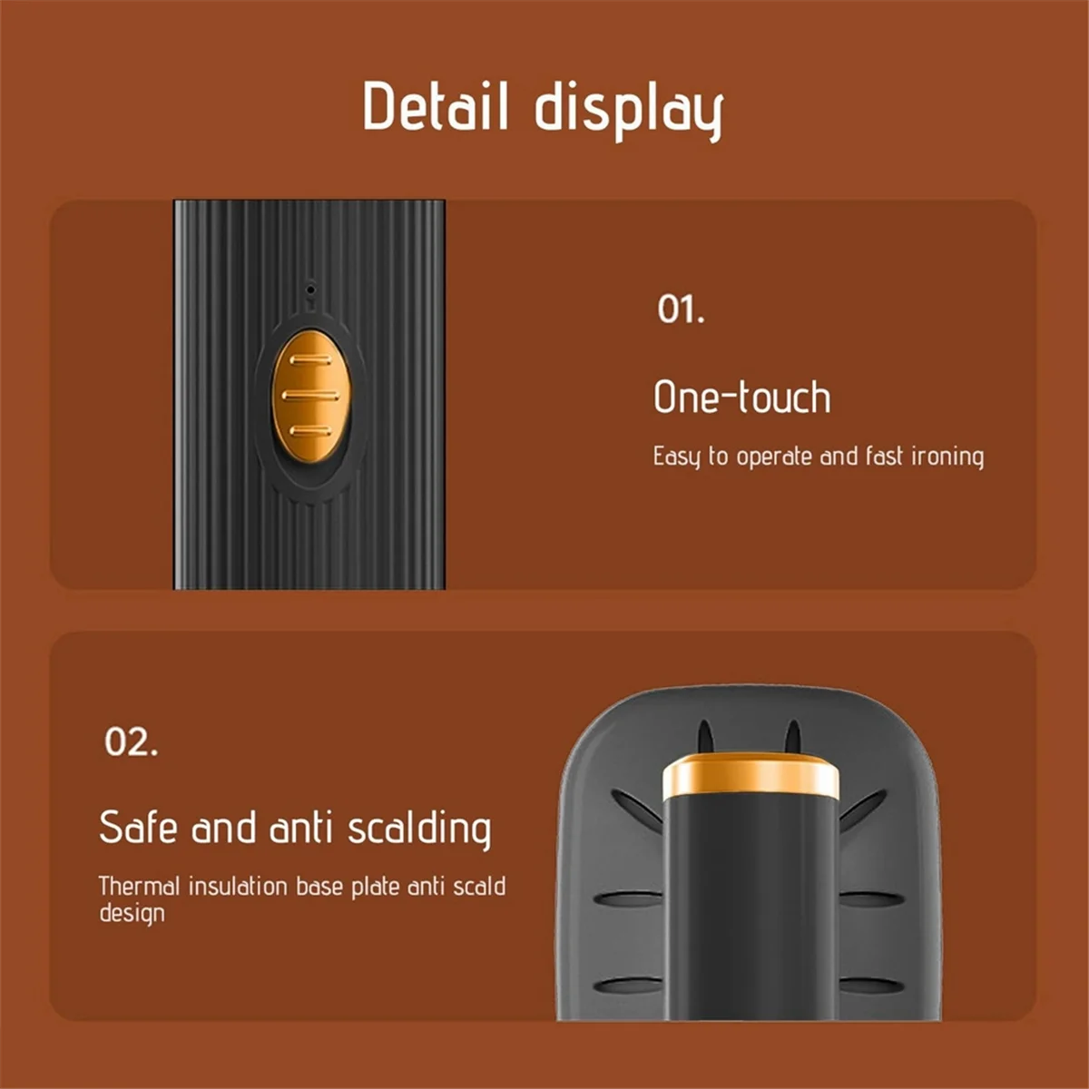 Портативный отпариватель для одежды поворот на 180 ° ручной Утюг черный