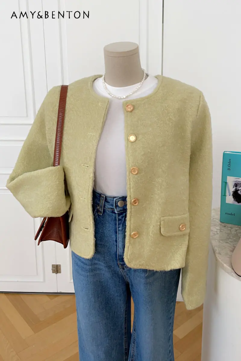 

Куртка женская короткая с длинным рукавом, стильный пиджак в французском стиле, весна-осень