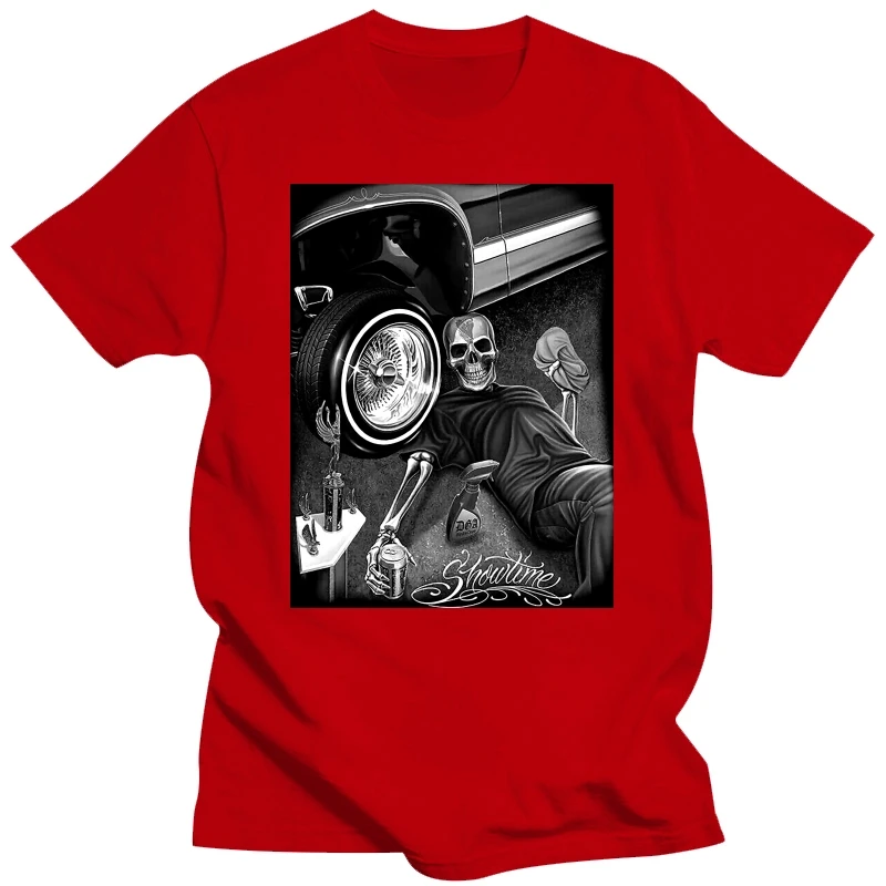 МУЖСКАЯ ФУТБОЛКА DAVID GONZALES DGA SHOWTIME SKELETON LOWRIDER TROPHIE BEER M-5XL