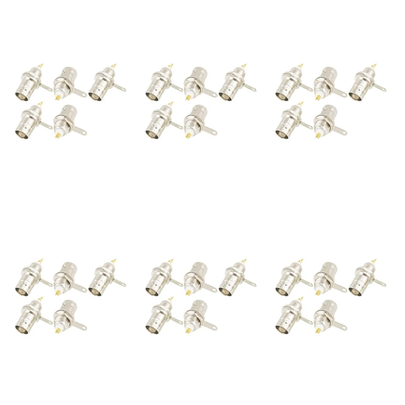 

30 BNC Female Nut Bulkhead Solder RF Connector Adapters