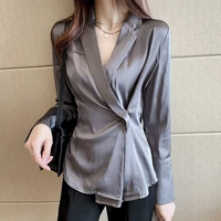 ljsxls long sleeve blouse women chiffon shirt tops korean fashion clothing woman spring autumn 2022 solid casual blouses femme